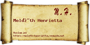 Meláth Henrietta névjegykártya